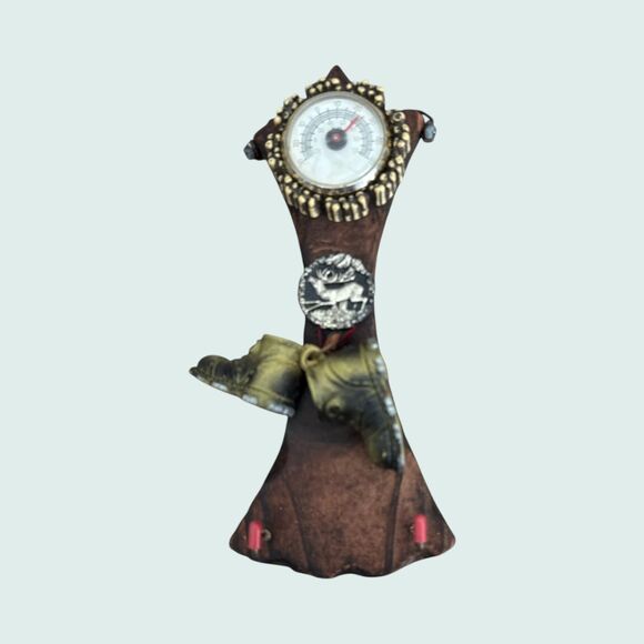 Vintage Rustic Thermometer Wall Plaque Hanging Hiking Boots Cabin Lodge Decor - Picture 1 of 8